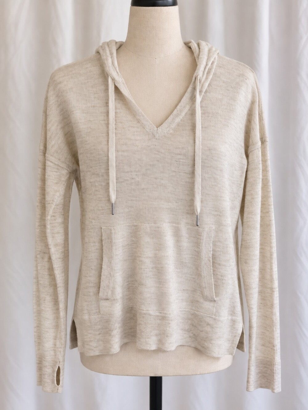 Lululemon Lightweight Knit Hooded Sweater Pullover Cream